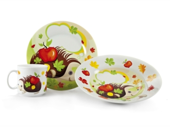 Dětská spr. 3 díly porcelán dekor JEŽEK